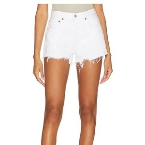 AGOLDE PARKER WHITE DENIM SHORTS